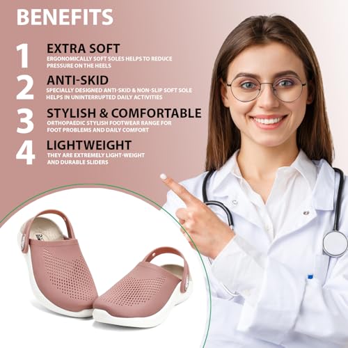 Image of Clogs for Women | Cushioned EVA Slip-On Sandals with Back Strap | Lightweight Anti-Slip Everyday Wear Footwear