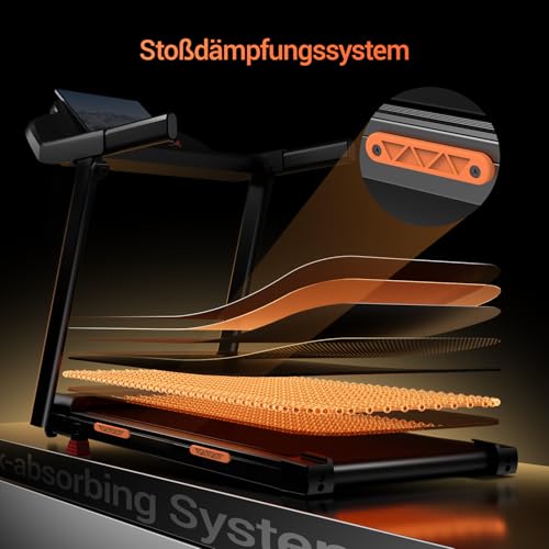 Lontek Tapis Roulant Salvaspazio Con Inclinazione 15%, Tapis Roulant Elettrico 12KM/H, Tapirulan Pieghevole Da Casa Con Motore Da 3.0 Hp E Display Led, Carico Massimo 136KG - 4