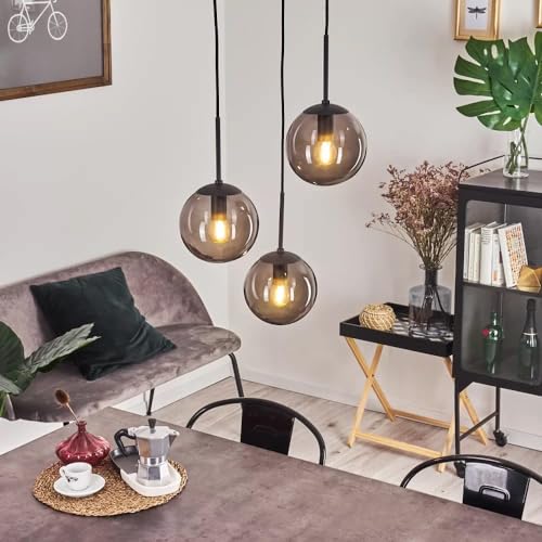 Image of Mahganya 3-Light Globe Chandelier Hanging Incandescent Light Mosaic Type Pendant Lamp with White Glass Adjustable Cord Ceiling Light for Bedroom Living Dining Room (Design5)