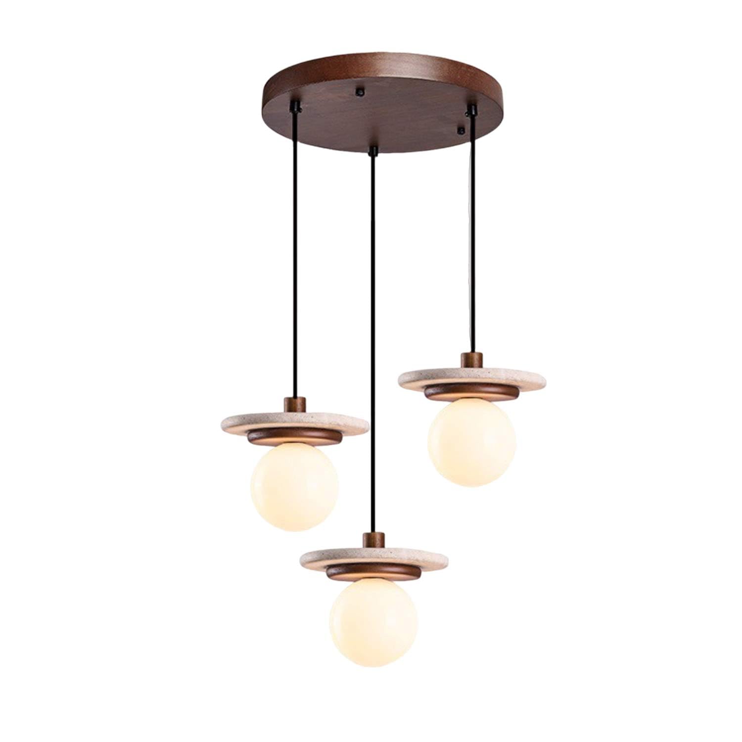 USMJQVZ 3-Light Wabi Sabi Pendant Light & Chandelier Travertine Natural Stone Hanging Lamp for Dining Living Room Hallway Bedroom Restaurant
