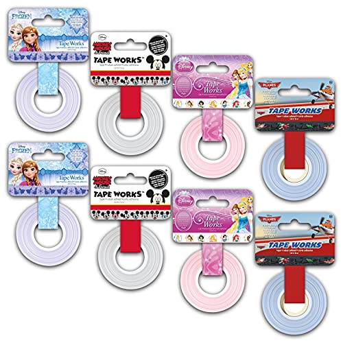 Disney Washi Tape Super Set ~ 8 Roll Bundle with Disney Princess, Mickey Mouse, Frozen, and Disney Planes Masking Tape for Gift Wrap, Arts & Crafts, Scrapbook, Pen Pals and More