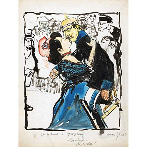 Artery8 Kroon Reconciliation France Germany Kiss Drawing Unframed Wall Art Print Poster Home Decor Premium