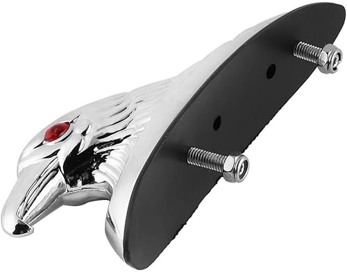 Miniatura 9 de Qiilu - Adorno de repuesto para capó con águila, tamaño de pernos de 0.236 in, chapado en cromo de aluminio, estatua de cabeza de águila apta para