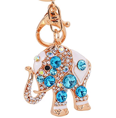 Aibearty Fashionable Diamond Crystal Rhinestone Elephant Keychain Bag Charm Pendent