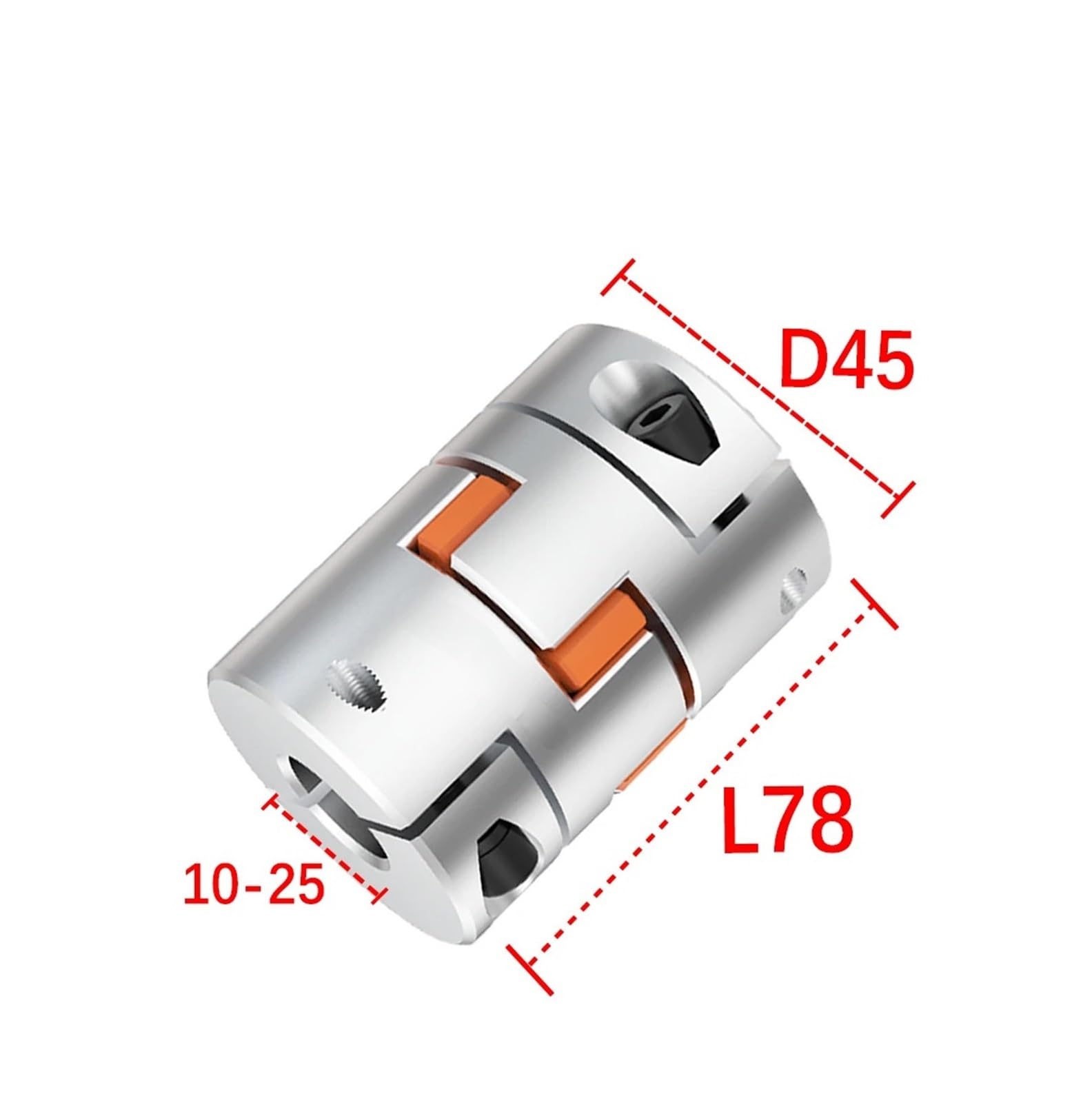 Climax Part 2MISCC-20-20-S T303 Stainless Steel Clamping Coupling, 20 millimeters X 20 millimeters bore, 42 millimeters OD, 65 millimeters Length, M 6 x 16 Clamp Screw