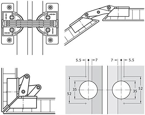 Miter Flap Cabinet Hinge GS 45/90 1.5mm (1/20'') Wide with 135° Opening Angle for Doors and Flaps