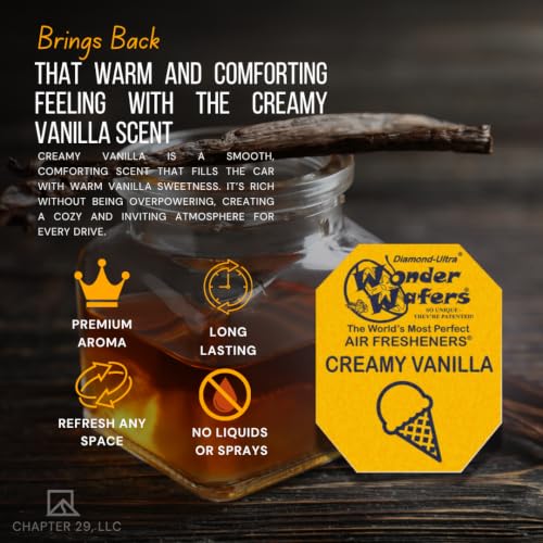 Image of Wonder Wafers 75 count Air Fresheners Individually Wrapped, Creamy Vanilla Fragrance