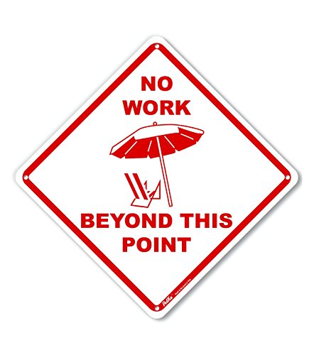 Panneau aluminium No Work Beyond This Point 25x25 cm blanc