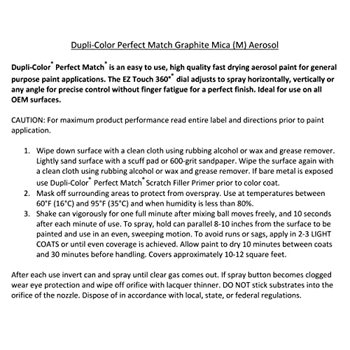 Image of Dupli-Color EBMZ11607 Perfect Match Automotive Spray Paint 8 oz. Aerosol Can Intended For Mazda Graphite Mica Metallic, 38R