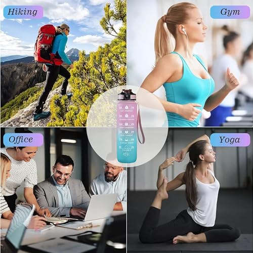 Image of RAYMYLO 900 ML Unbreakable Sipper Water Bottle With Strap, Leakproof, BPA-Free & Durable Tritan, Water Bottle for Adults, Gym, Kids, School, Gifts & Office, Motivational Time Marker, Sipper Bottle
