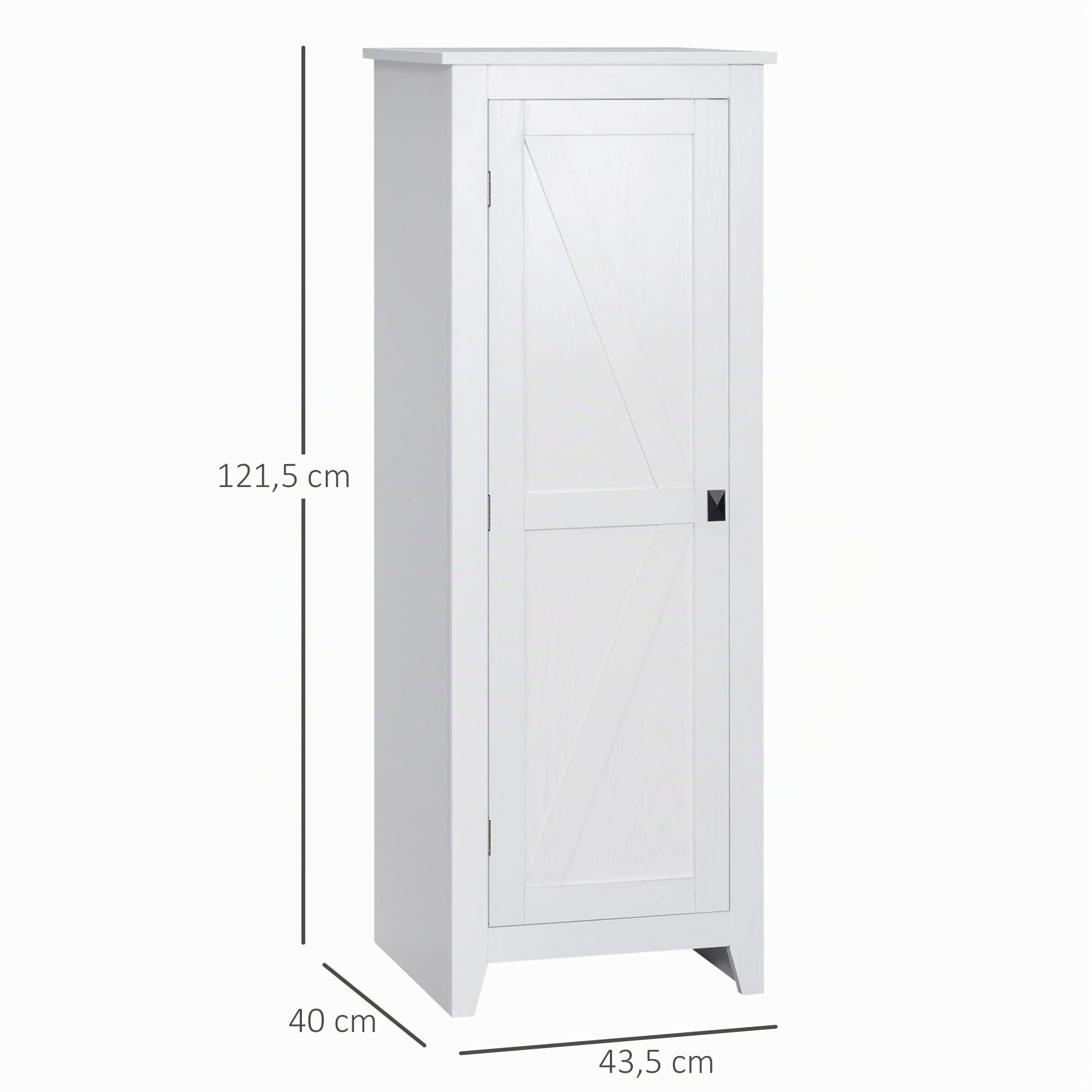 HOMCOM 48" Armadio dispensa cucina indip. porta fienile bianco
