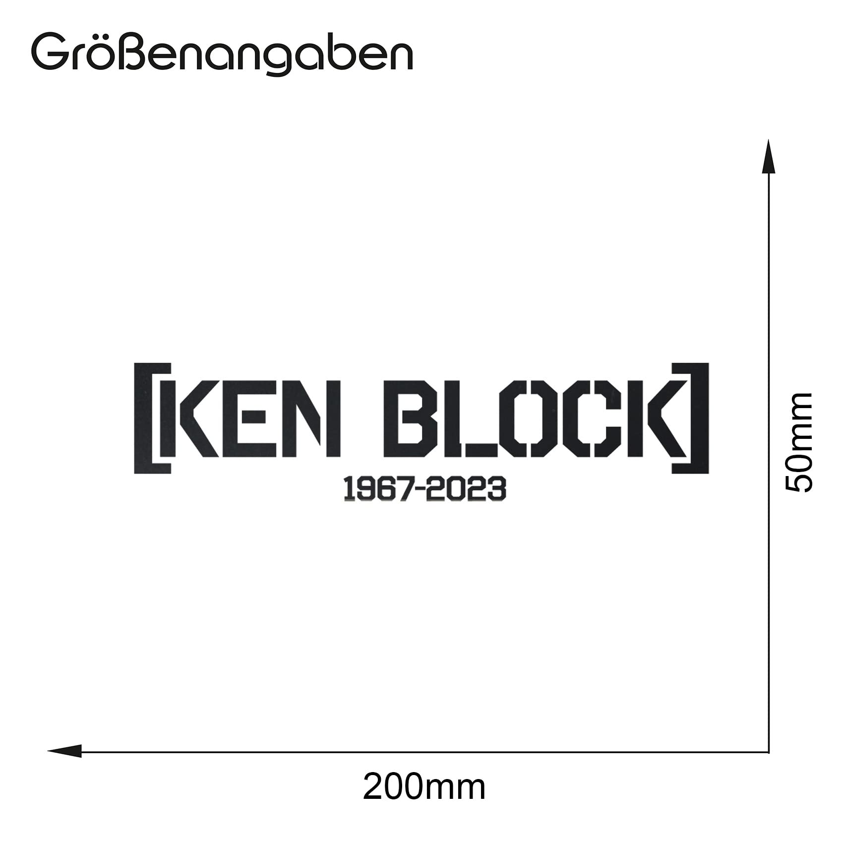 Adesivo Ken Block RIP 1967-2023 - Memoria In Metallo Argentato 20x5 Cm - Autoadesivo Impermeabile Per Auto, Moto E Laptop - 3