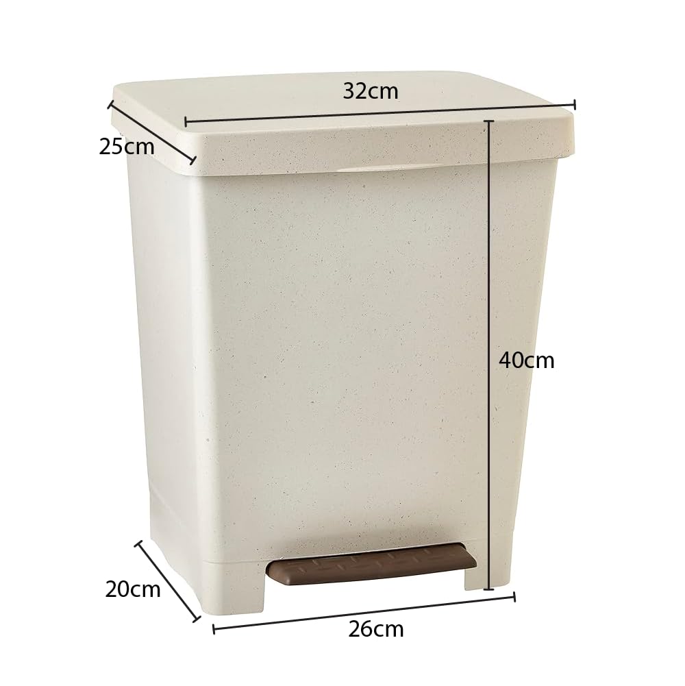 Tatay Cubo de Basura Cocina con Pedal Cubik 21L | Acabado Mate | Interior y Exterior | Para Bolsas de 20L a 30L | Plástico 100% Reciclado Libre de BPA | 33,5x30x39 cm, Ecohome — view 5