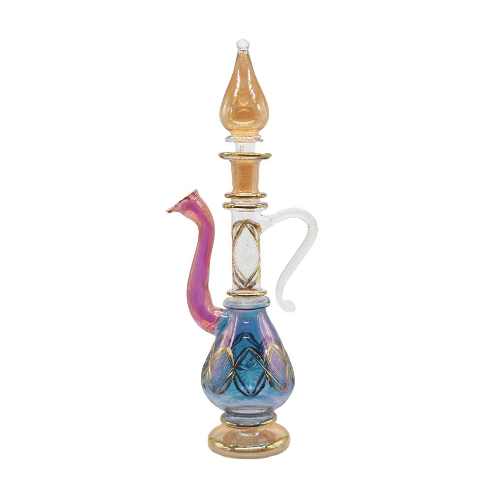 Flacons à parfum en verre soufflé Égypte 39cm pour déco vintage unique