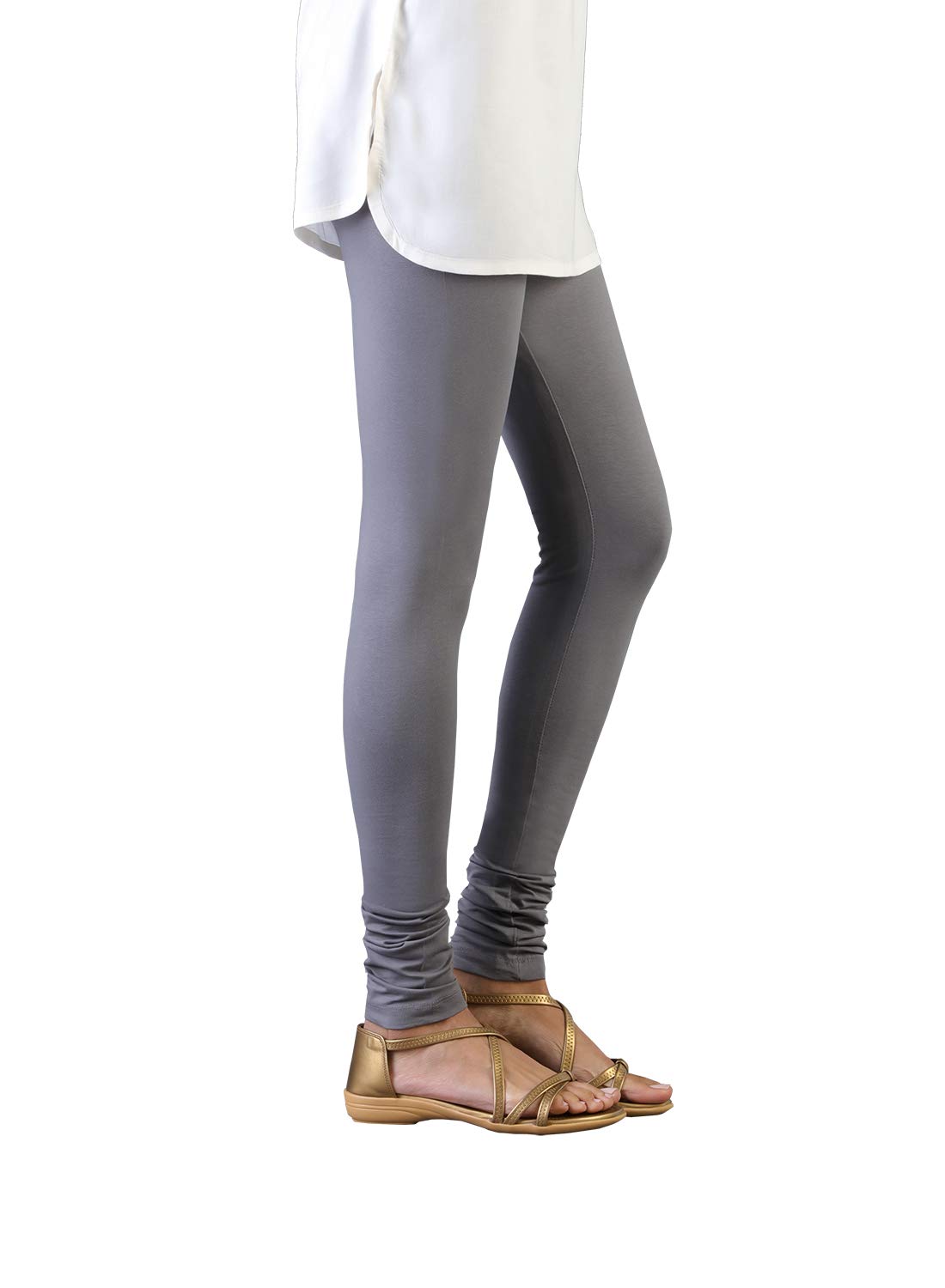 TWIN BIRDS Tailored Cut & Classic Fit Super Stretchable Anthrazite Grey Coloured Cotton Elastane Fabric Churidar Leggings for Women - (L) - Image 3 thumbnail