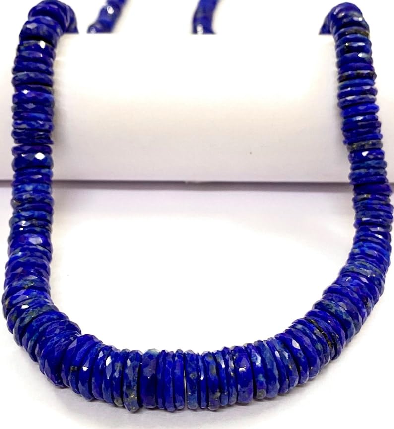 Perles à facettes en lapis-lazuli véritable, pierres naturelles pour bijoux prestigieux