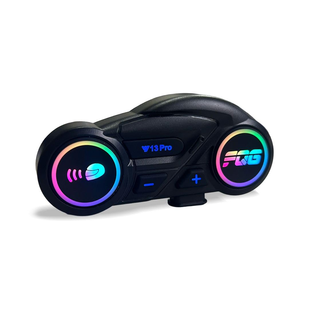 Generico Interfono Bluetooth per Casco Moto con Radio FM, Musica Condivisa, Assistente Vocale e Ricarica USB-C