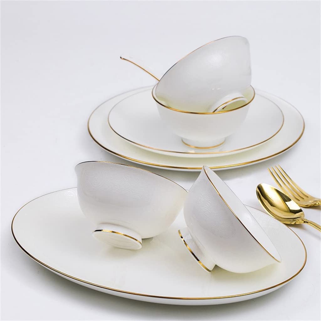 Zestaw naczyń europejskich, porcelana kostna, komplet naczyń kuchennych