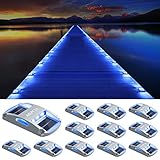 AGPTEK Solar Driveway Lights 12 Pack, Solar Deck Lights Outdoor Dock Marine Lights LED Dock Lights Solar Powered Waterproof Driveway Marker Lights for Warning Step, Sidewalk, Pathway, Garden, Yard