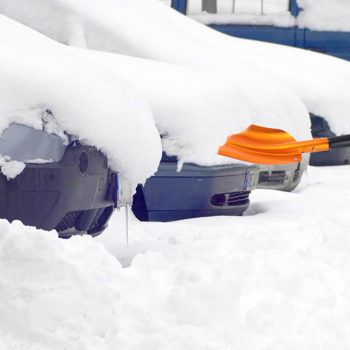 FRCOLOR Raschietto Telescopico per Auto in Lega di Alluminio Leggero e Retrattile, Pala Neve Compatta per Inverno e Periodo di Neve, per Rimuovere Ghiaccio e Neve