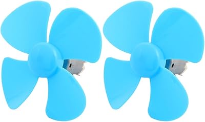 Aexit 2Pcs DC12V Electrical equipment 0.04A 9200RPM Aircraft Model Motor 4-vane Blue Propeller 80mmx2mm