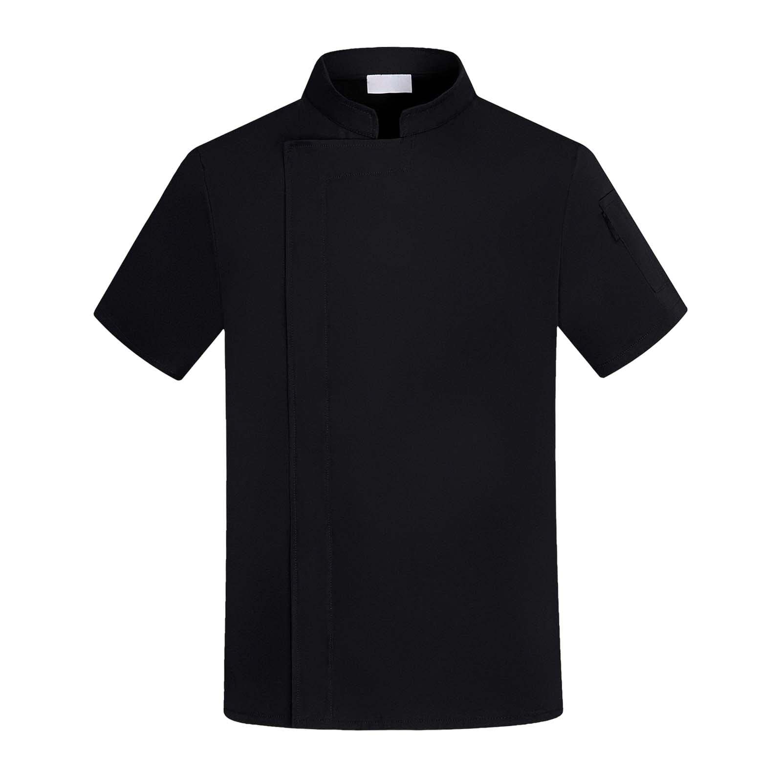 kowaku 2x Chef Coat Manga Corta Unisex Camarero Camarera Ropa con Bolsillo Cómodo Botón a Presión Chaqueta para Cocina Café Panadería Industria
