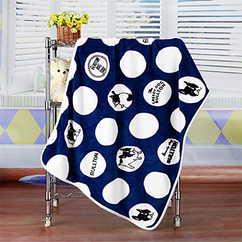 Treer Manta Bebe Recien Nacido, Aire Acondicionado Suave Cálida Baby Mantas Infantiles Wrap de Dormir Ropa de Cama de Oficina de Mantas Sofá para 100x75 cm (100x75 cm,Perro Ola Azul)
