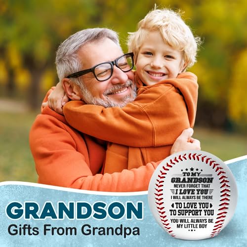 Quartzily To My Grandson - Never Forget That I Love You - Printed Baseball Gifts For Boys 12-14 - Engraved Baseball Personalized Baseball - Baseball Accessories #TOP2