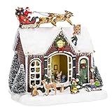 Best Choice Products Pre-Lit Musical Tabletop Christmas Village Decoration for Fireplace Mantle, Centerpiece w/ 9 Songs