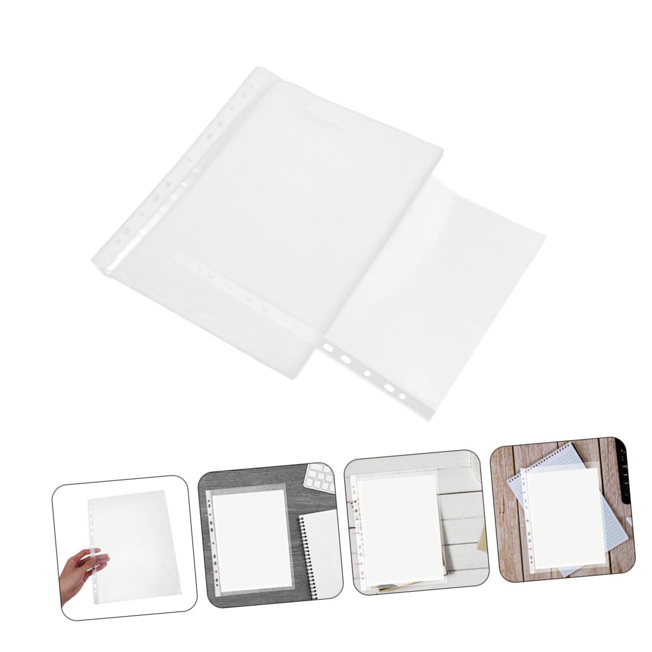 Buste Portadocumenti Trasparenti in Plastica Resistente 100 Pezzi A4 Per Raccoglitori Per Foto Ricette Certificati E Documenti in Ufficio Scuola E Casa