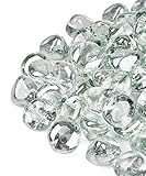 GASPRO Feuerglas-Diamanten, 4,5 kg, 2,5 cm, klares Feuerglas für Propangas-Feuerstelle, dekorative Feuerstelle, Glassteine für Gaskamin, Kristallglanz