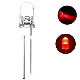 TECHDELIVERS 5mm Red Crystal Clear LED (Light Emitting Diode) -100Pcs