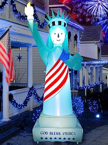 Torokom 8.5 Ft Patriotic Independence Day Inflatable Decorations, 4Th Of July Statue Of Liberty Inflatable Blow Up Yard Decorations With Build-In Led Lights For Garden Home Yard Indoor Outdoor Decor #TOP1