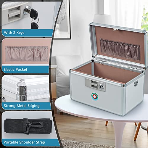 image for KYODOLED Locking Key Medicine Box,First Aid Key Safe Box with Lock,Key