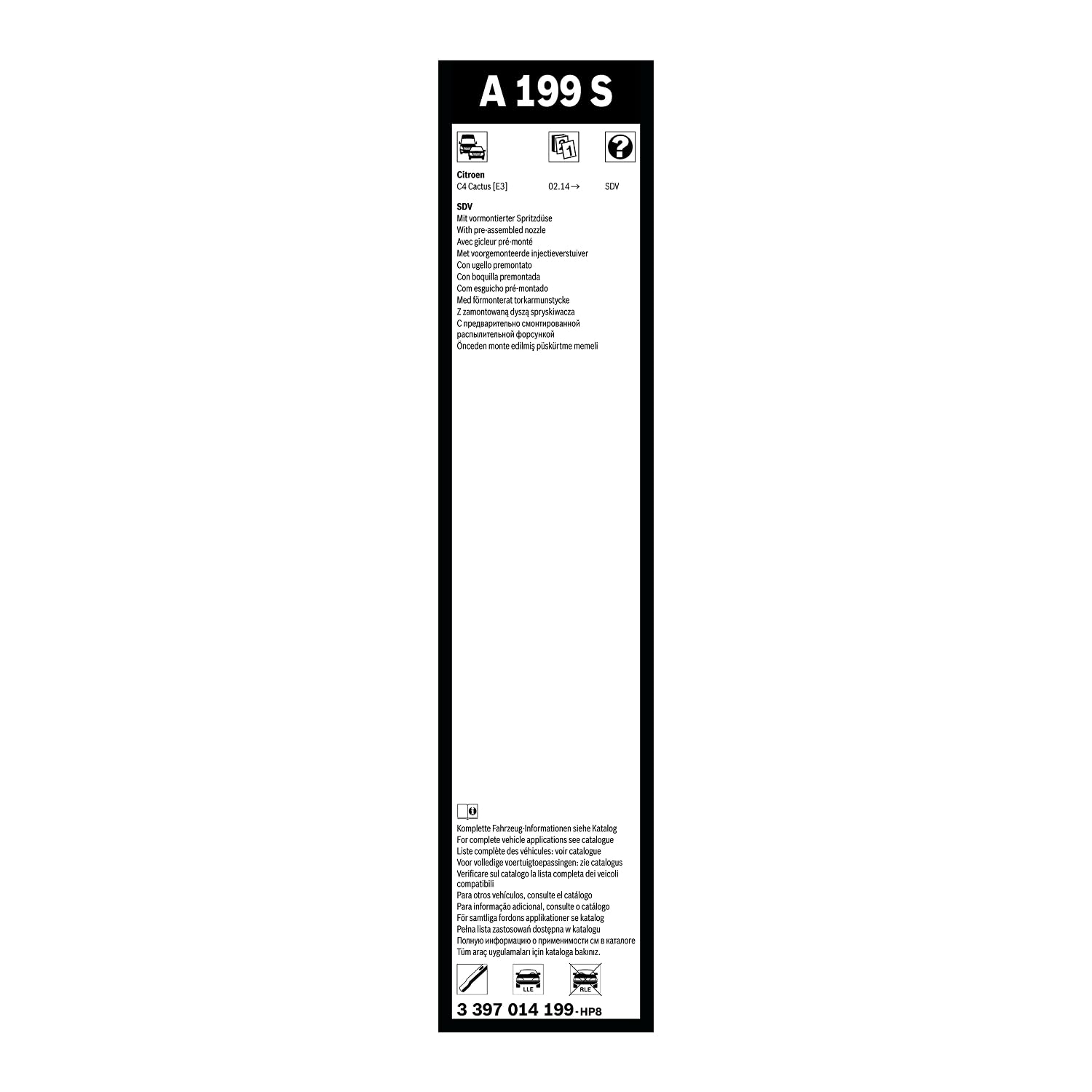 BOSCH Balai d'essuie-glace 3397014199 | Compatible avec: CITROËN C4 CACTUS, C4 CACTUS Van