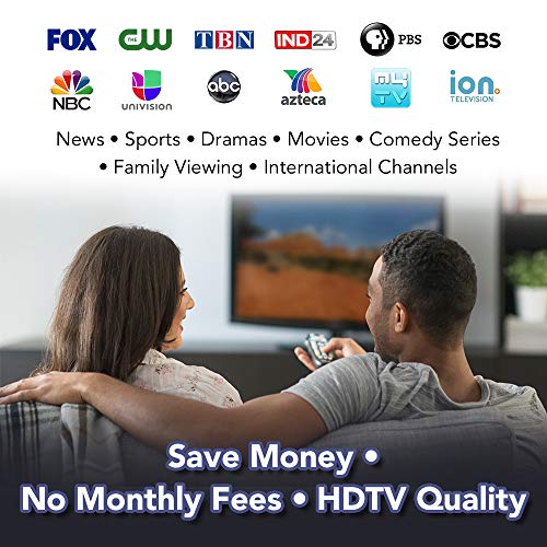 ANTOP ANTENNA “Big Boy” AT-400B Flat Panel HDTV Antenna with Smartpass Amplified Outdoor/Indoor,80 Miles Range Support 4K 1080p Channels & All Older TV's for Outdoor, Attic,40ft Coax Cable