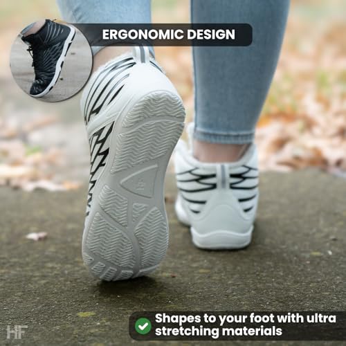 Hike Footwear HF Winter Ergonomic Supportive Winter Barefoot Shoes, Zero-Drop Sole, Wide Toe Box Innovative Design Walking Boots Unisex White/Blue