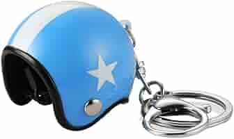 2 Stück Motorradhelm Schlüsselanhänger | Bunt, Metall & Kunststoff | Für Rucksack & Tasche