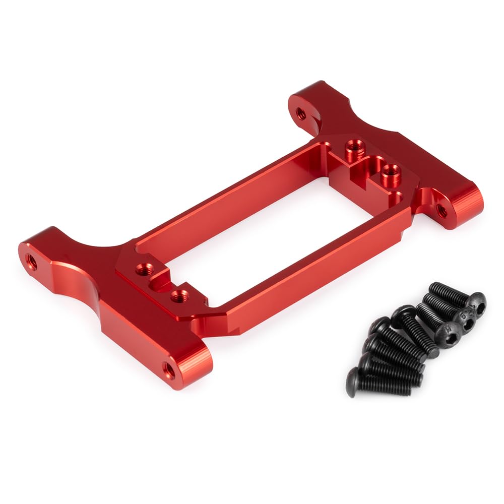 Aluminum CNC Front Steering Servo Mount Upgrade Parts for 1/10 Scale TRX-4 Traxxas Crawler Car (Red)