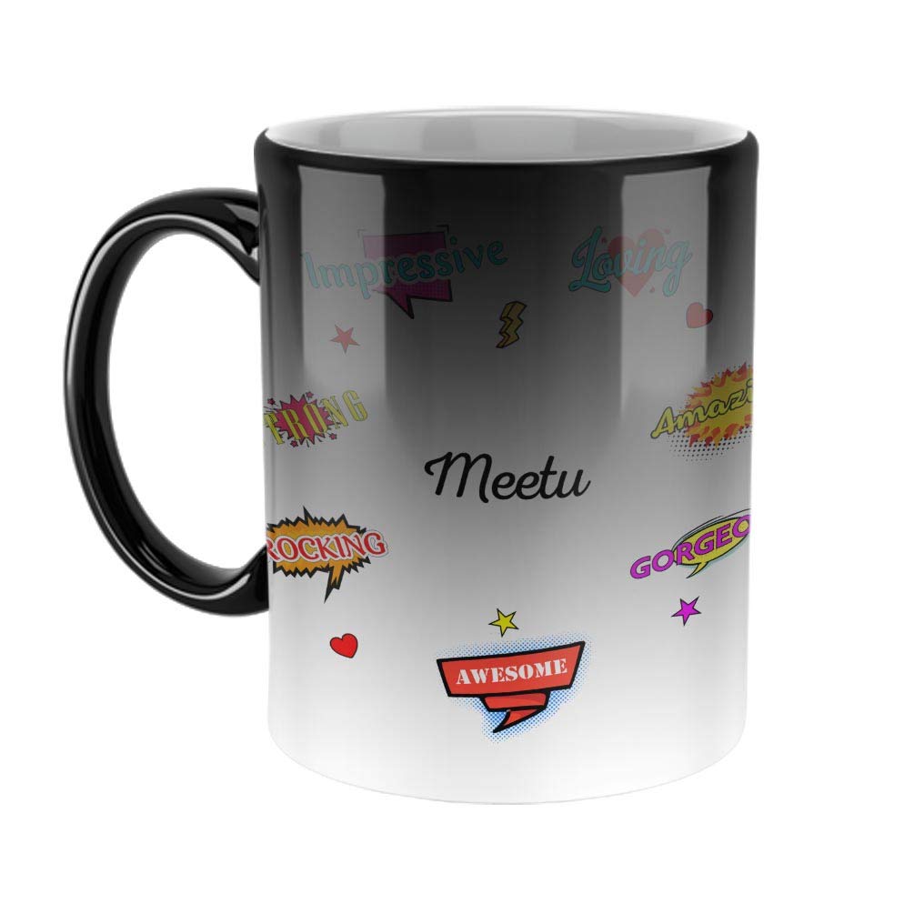 FABTODAY Ceramic Coffee Mug - Best Personalised Gift for Birthday - Color Changing Magic Mug, Name - Meetu