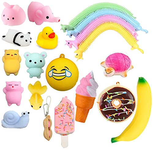 Bonito paquete de recuerdos de fiesta, suave, 19 piezas, lindo animal de plátano helado, forma de lento, colgante para Pascua, cumpleaños, Navidad Cover