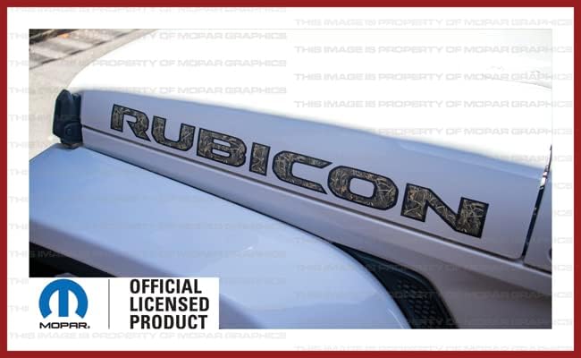 Miniatura 3 de Decal Mods Rubicon - Calcomanías gráficas para capó para Jeep Wrangler y Gladiator JL/JT Rubicon (2018-2024) Realtree MAX4 con contorno negro (juego