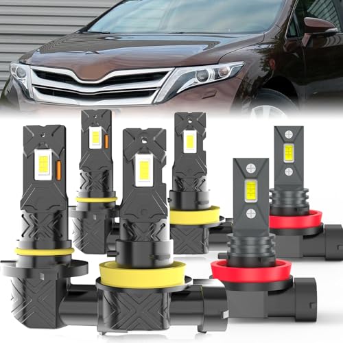 Image of Fit For Toyota Venza 2009-2016 light Bulbs, High /Low Dual Beam Fog Lights Combo, Plug and Play, 6 PCS