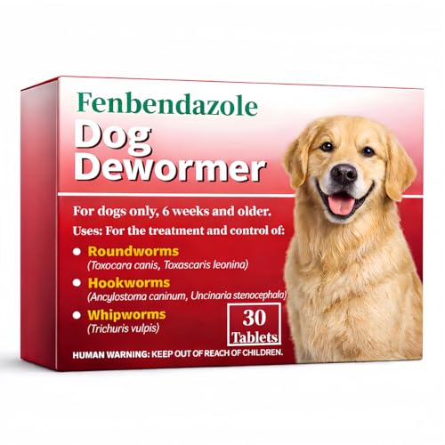 Dewormer for Dogs Fenbendazole for Tapeworms Roundworms & Hookworms 22.2% (222 mg/g) Tablets