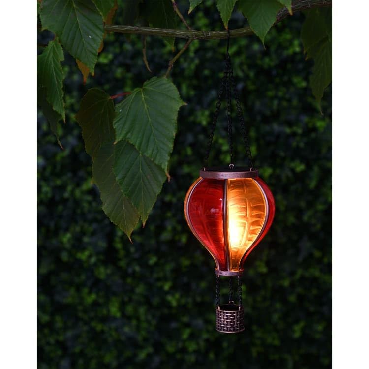 New Stunning Solar Hot Air Balloon Light Orange & Yellow Design with Rechargeable Battery Hanging Outdoor Garden Lantern Light Garden Ornament Lawn, Patio,Home Décor -A56