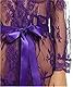 Boowhol Lingerie Damen Bademäntel Kimono Reizwäsche Sexy Transparent Blumen Spitze Neckholder Pyjama Große Größen Unterwäsche Nachtkleid Nachtclub Negligee mit G-String (S, Lila)