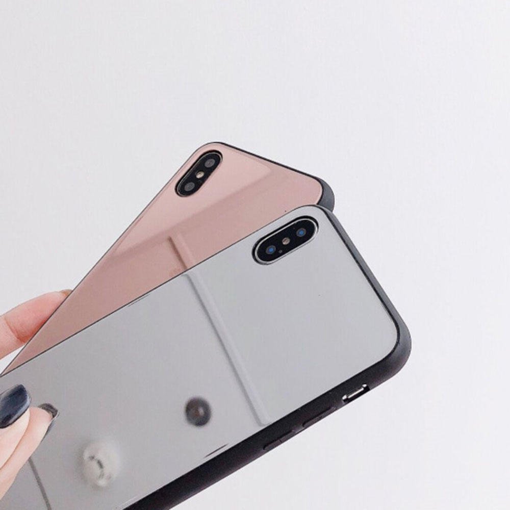 Amazon.co.jp: Lanjp iPhone対応 鏡面ケース ミラーケース 強化ガラス