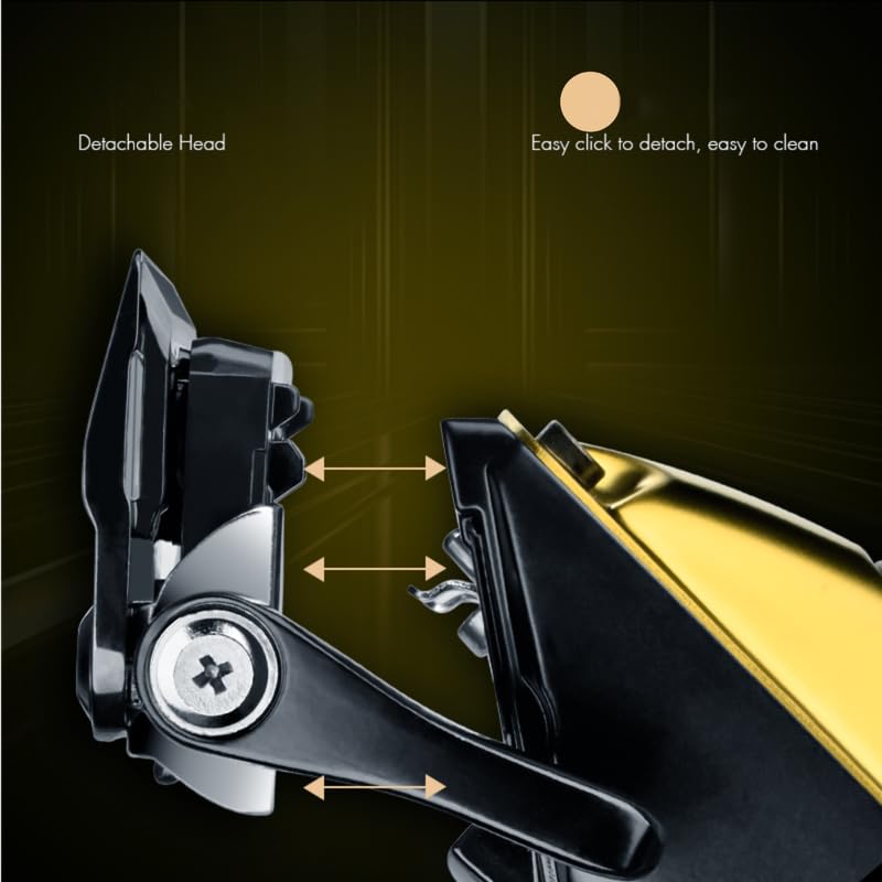 Image of WMARK NG-2053A Premium Metal Body Hair Clipper 10000H+ Brushless motor (BLDC) DLC coating Blade 5Cr15 Stainless Steel DLC fade blade 7200RPM motor 2500 mAh battery adjustable Taper 8 Guide comb, BLACK
