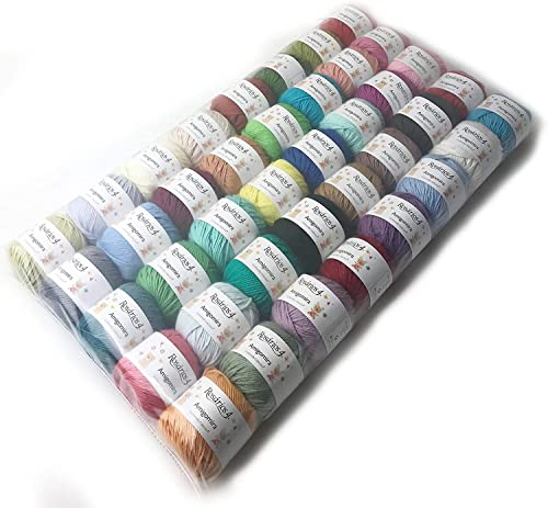 Amigurumi Crochet Yarn 40 xMulticolor Packs, 100% Cotton Crochet Yarn Packs, 40 Assorted Colors, 40 x 20g Yarn Bundle - Image 2