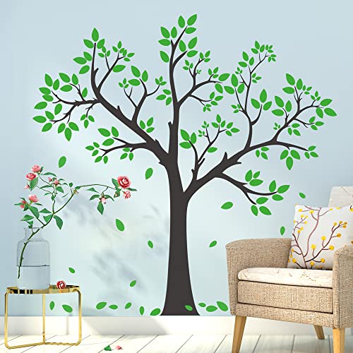 Vinilo decorativo 3D árbol verde hojas para pared miniatura 3